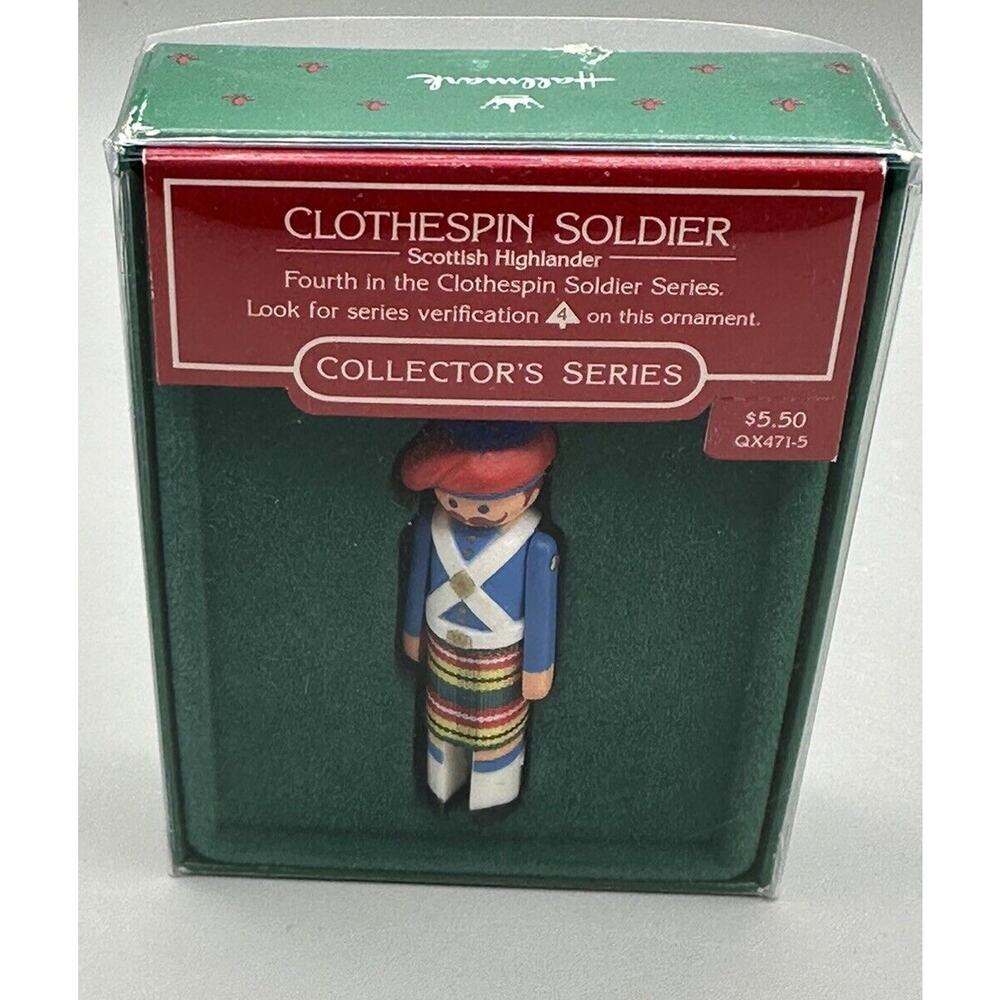 Ornament Hallmark Clothespin Soldier #4 Scottish Highlander 1985 QX4715